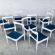 Belgian White Dining Chair, 1970s, Set of 9
