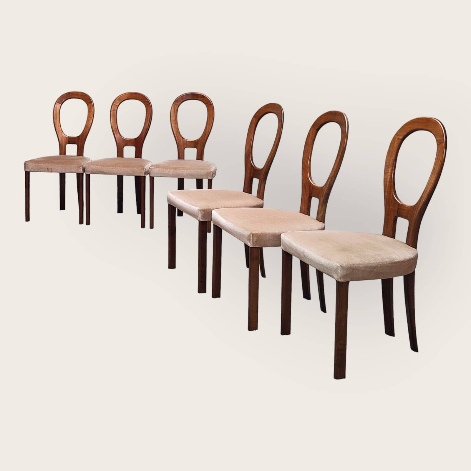 Zes Mid Century eettafel stoelen