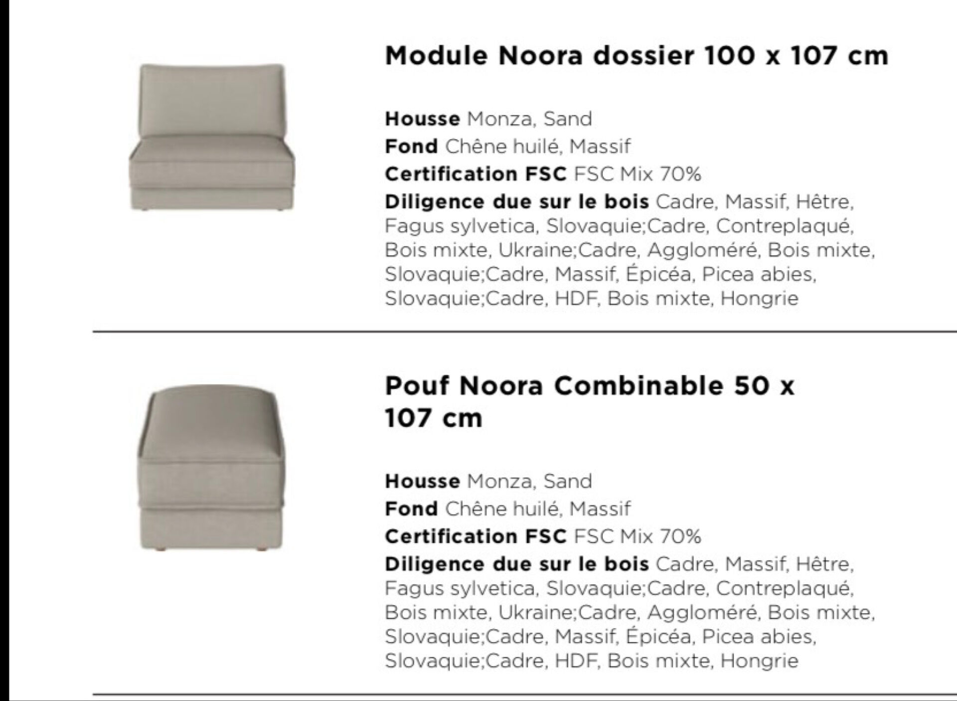 Canapé modulaire bolia
