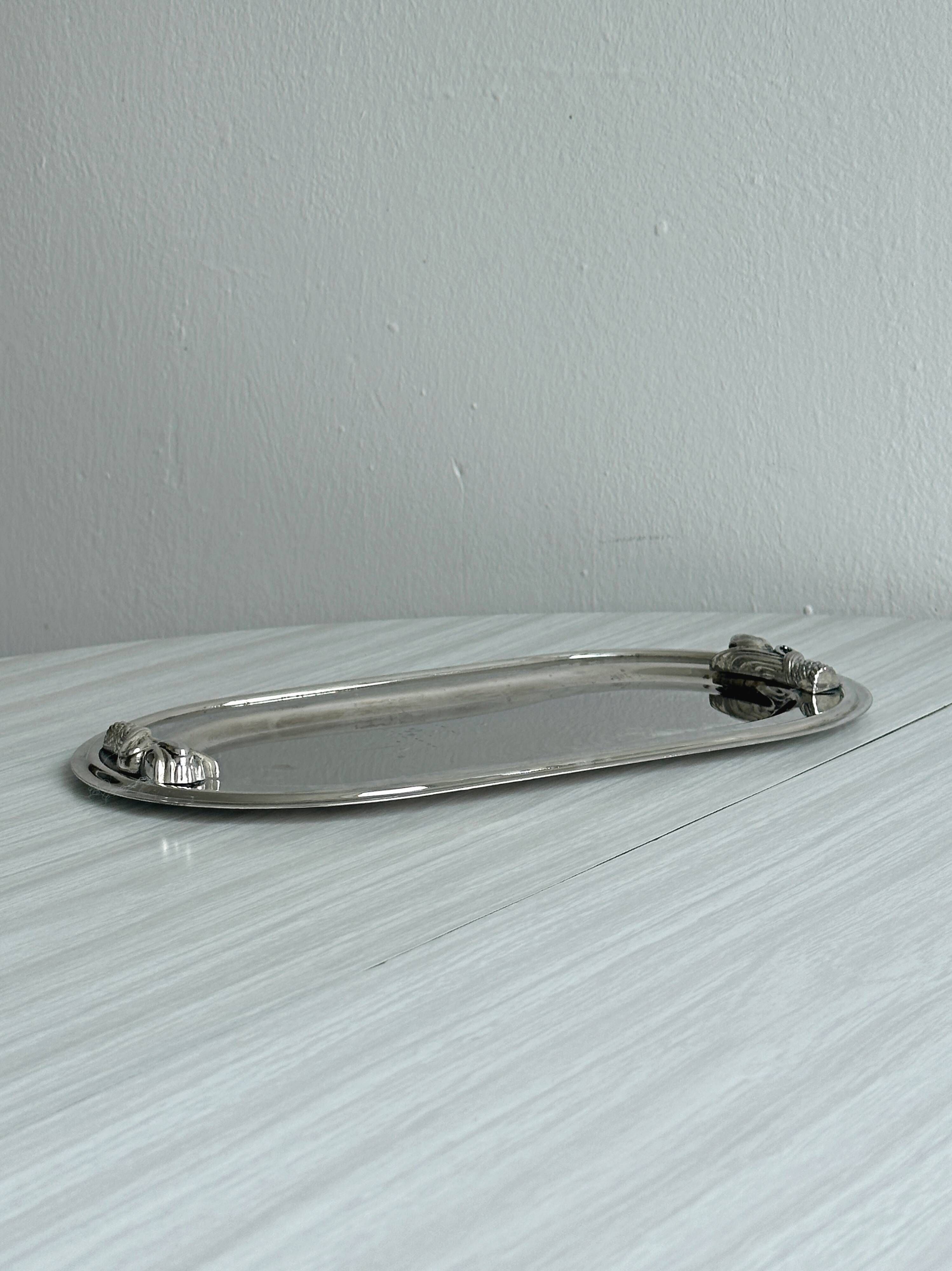 Oval metal stainless steel tray