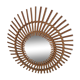 Sun-shaped mirror in bamboo rattan 50-60 years