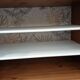 Glass sideboard with wooden top