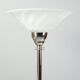 Art Deco Floor Lamp in Milk Glass & Chrome, France, 1920s