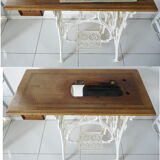 Ancienne table de machine à coudre Singer