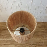 Tadelakt lamp with raffia lampshade