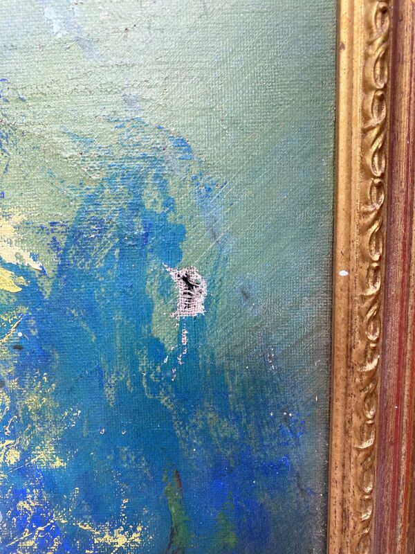 Huile sur toile fleurs G de Marco 50X60