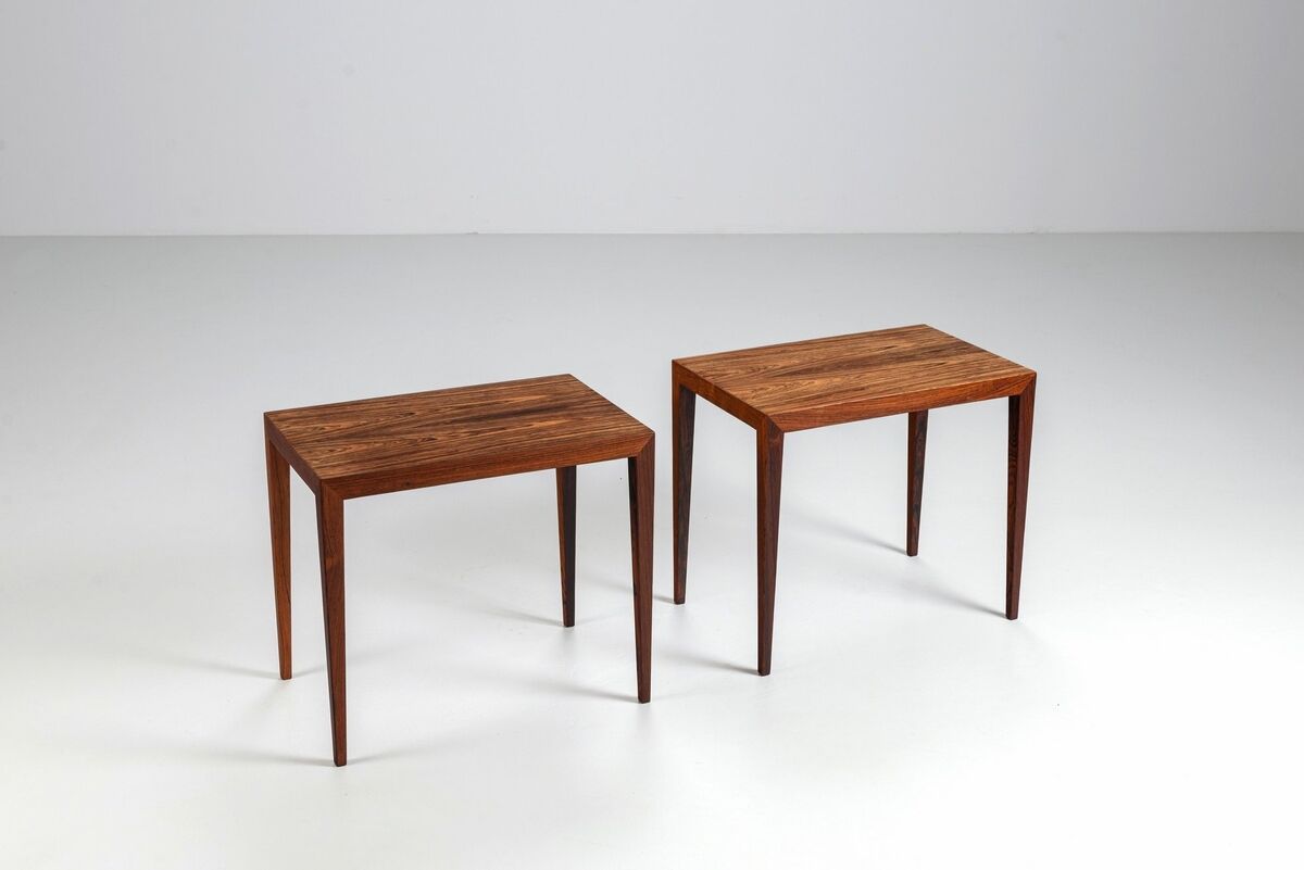 Severin Hansen side tables in rosewood Haslev Denmark 1960