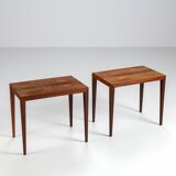 Severin Hansen side tables in rosewood Haslev Denmark 1960
