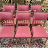 Set of 6 Renaissance style carved walnut chairs - Haute époque