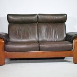 Stressless Leather Scandinavian Sofa Pegasus Couch Two-Seater with Reclining Function