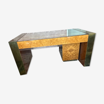 Elm burr desk Jean-Claude Mahey