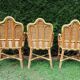 3 woven rattan armchairs