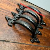 Black cast iron fleur-de-lys handles