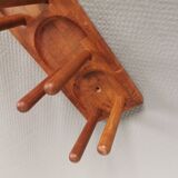 Beautiful Danish wine rack/holder for 3 bottles of wine on the wall. 1980s