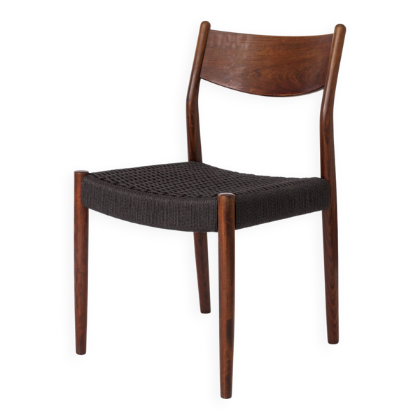 1 sur 2 chaises vintage Fristho Franeker en teck avec tissage en corde danoise – années 1960