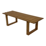 Vintage Scandinavian modern pinewood slatted bench from the 1960's