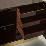 Aldo Tura sideboard in brown parchment and brass 1960