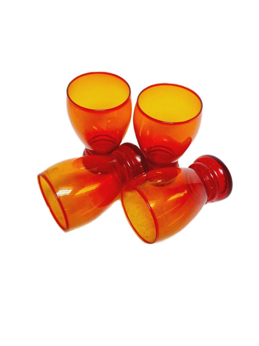 Ensemble de jus postmoderne de Barbara Glassworks, Pologne, années 1970, ensemble de 4.