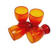 Postmodern juice set from Barbara Glassworks, Poland, 1970s, set of 4