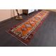 Vintage Turkish Oushak Handmade Wool Cotton Orange Runner 87x409