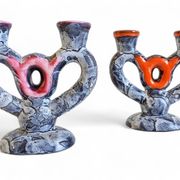 Midcentury Ceramic Candelabra by Vallauris, Gaudí Style, France, 1950s