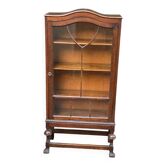 19th century English Regency solid wood display cabinet
