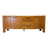 Solid elm sideboard, Maison Regain, France, circa 1970