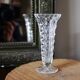 Vase verre ciselé transparent soliflore sur pied