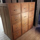Former furniture of notary in oak 12 drawers 1930