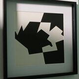 Tableau Vintage Art Optique - Victor Vasarely "Phantom" - Frame 40x40cm