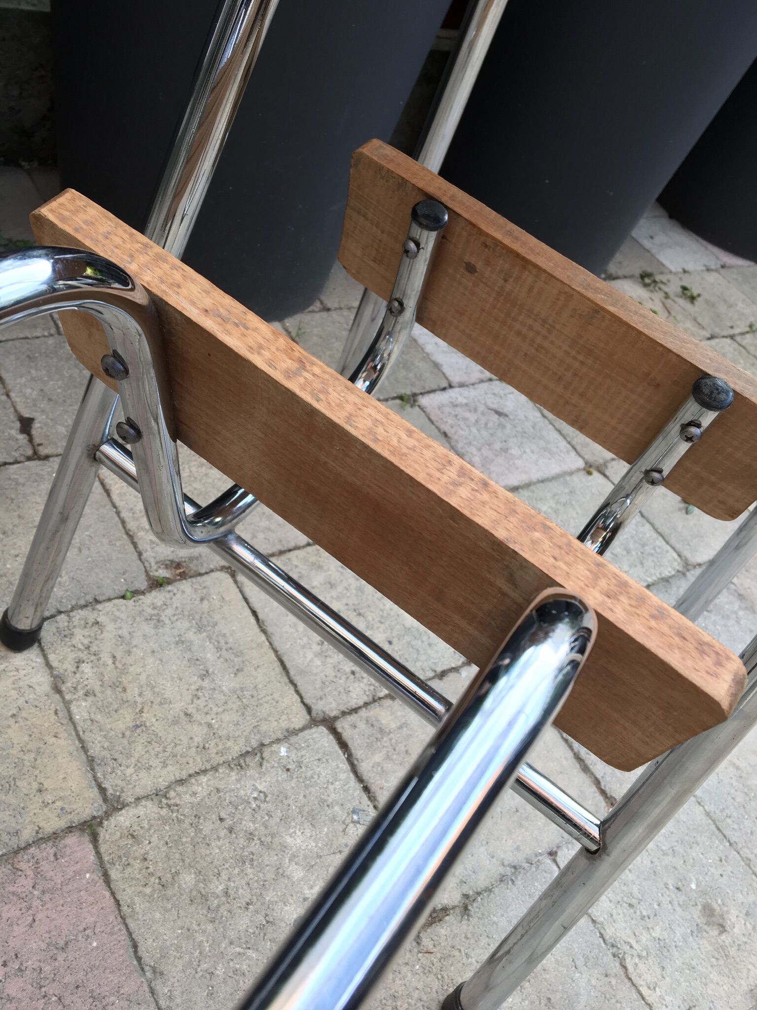 Red formica stool stepladder
