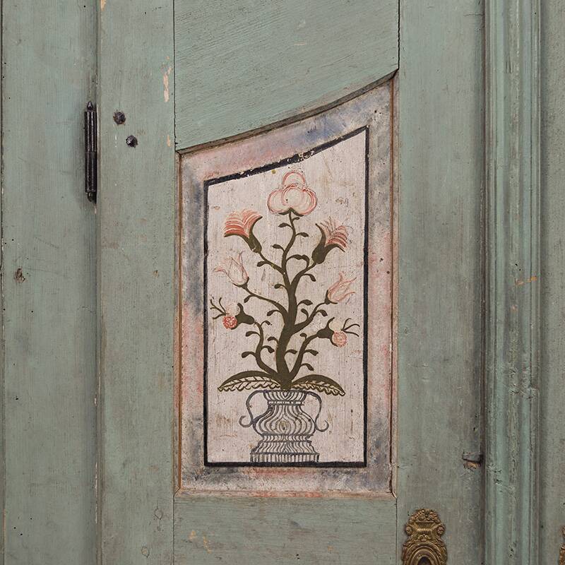 Cabinet de mariage peint d'art populaire 1849
