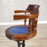 Early-20th Century Wooden Captain Armchair with Soft Seat, 1930s