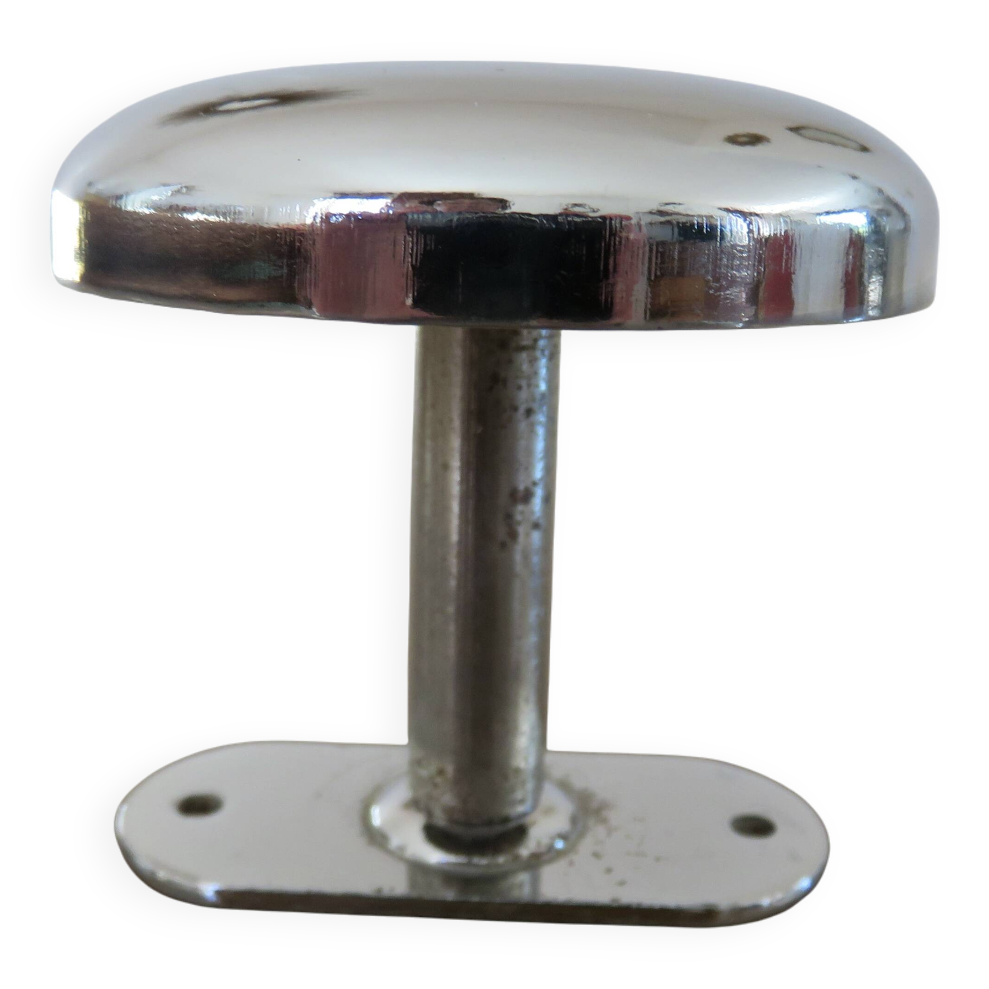 Wall hook, chrome metal coat rack, minimalist, 60s 70s