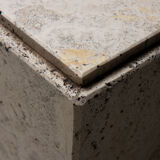 Square coffee table in travertine 1980