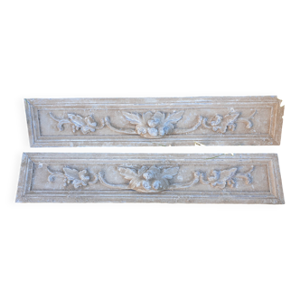 Bois sculpté français antique fronton sculpture sur bois vintage décor de château