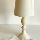 Vintage White-Cream Lacquered WOOD LAMP