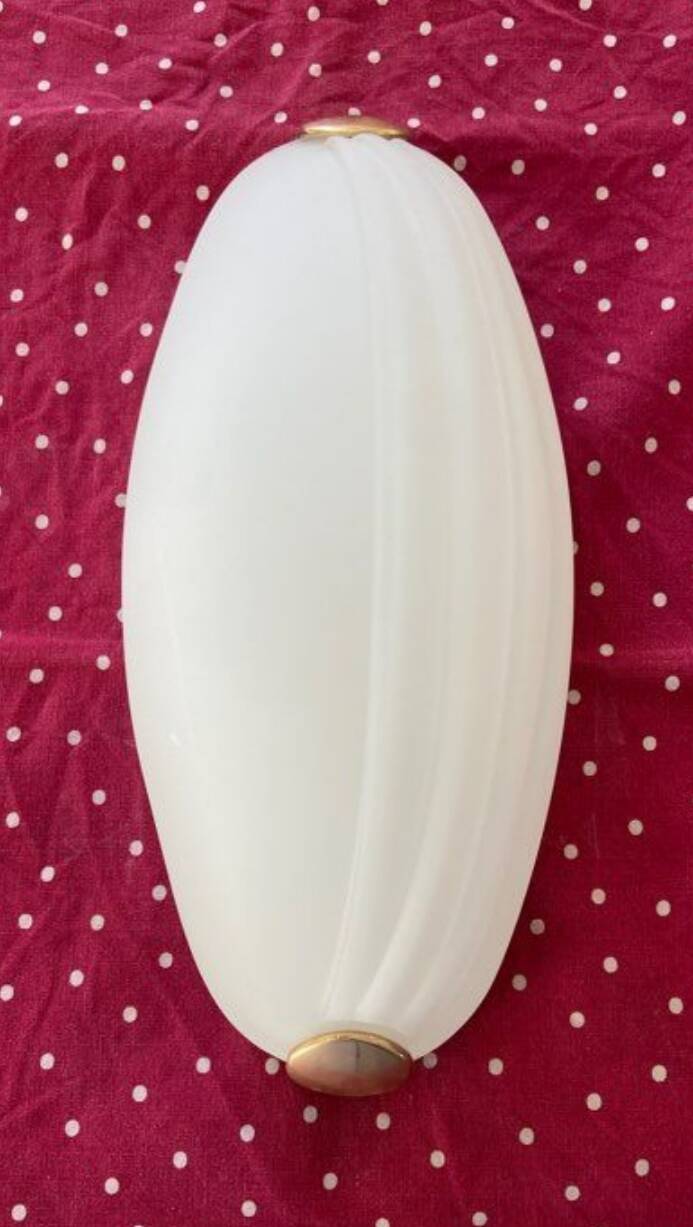 1980s frosted glass wall sconce