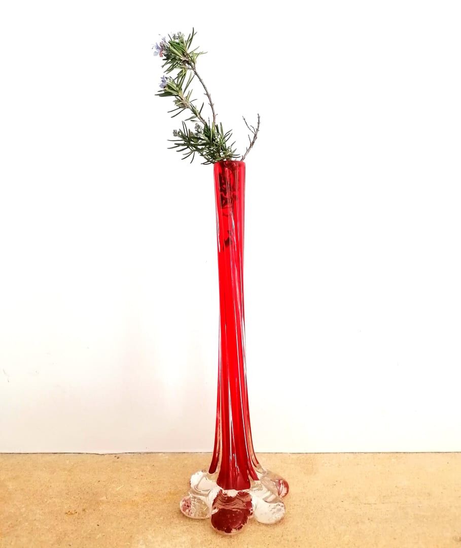 Red Soliflore Murano style, circa 1970