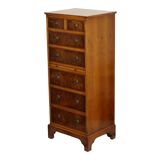 Vintage Chest of Drawers Burton Reproductions Burl Wood Veneer 116cm