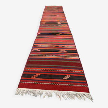 Old Turkish narrow Kilim Runner 312x57 cm shabby chic, vintage kelim