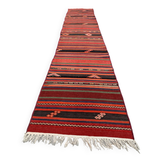 Old Turkish narrow Kilim Runner 312x57 cm shabby chic, vintage kelim