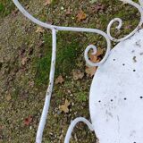 Paire de fauteuils de jardin anciens fer plein métal