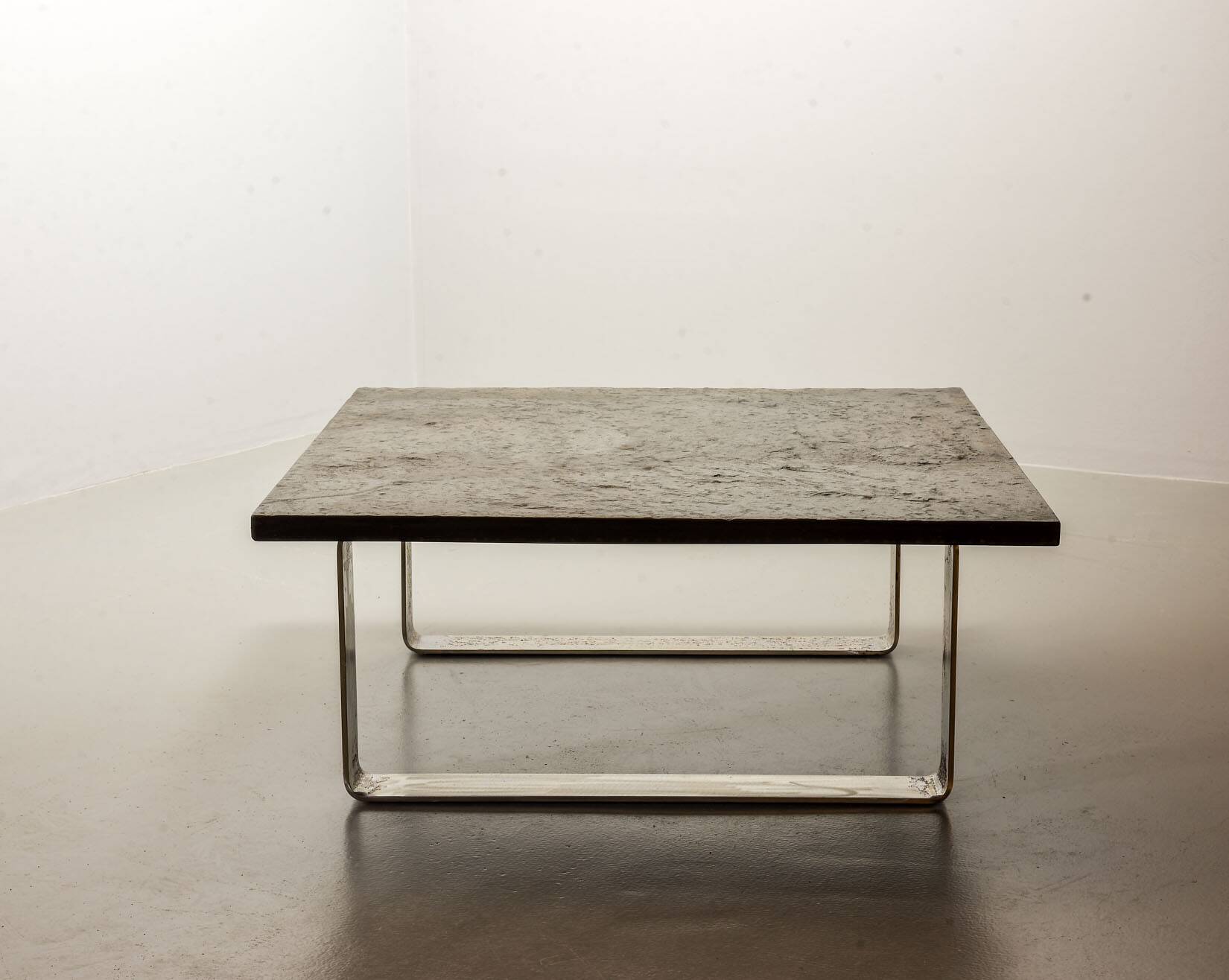 Ardesia Collection Square Slate Stone Coffee Table in Pia Manu Style, 1960s