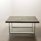 Ardesia Collection Square Slate Stone Coffee Table in Pia Manu Style, 1960s