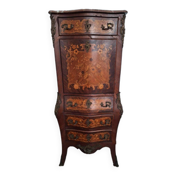 Antique secretary with marble top, late 19th century office furniture
