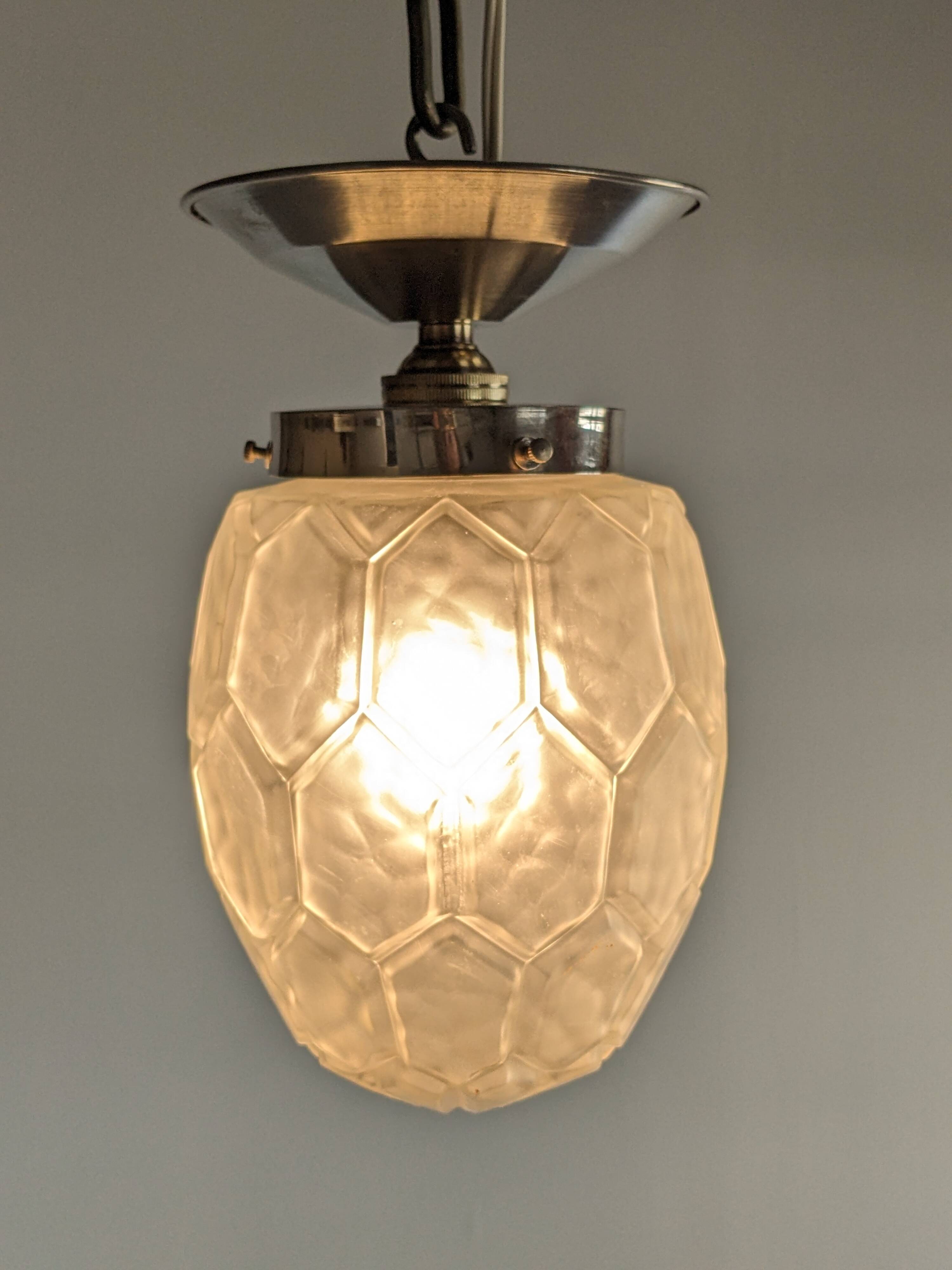 Art Deco ceiling light in frosted glass circa 1920