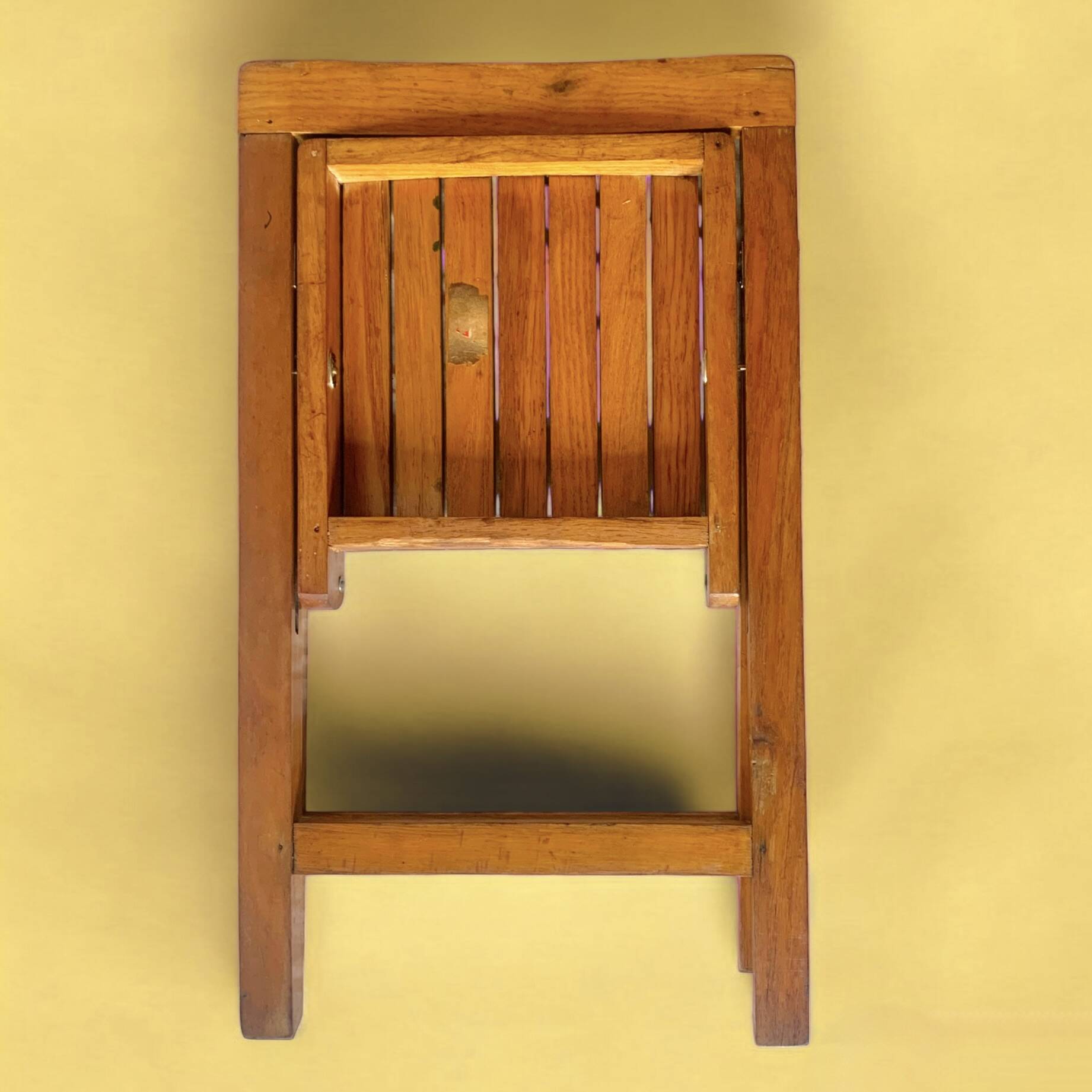 Antique varnished wooden folding chair for children