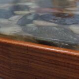 Swedish rosewood and pebbles coffee table in the style of Ib Kofod-Larsen , 1960s