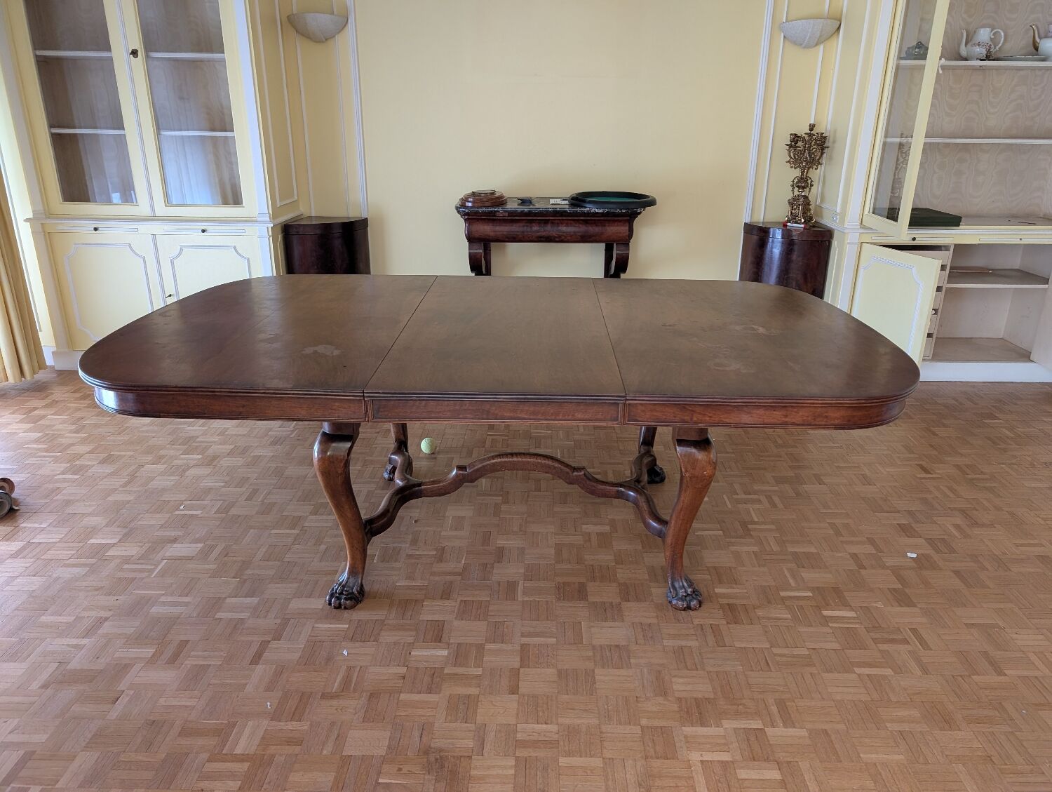 Table Chippendale acajou massif - 3 rallonges